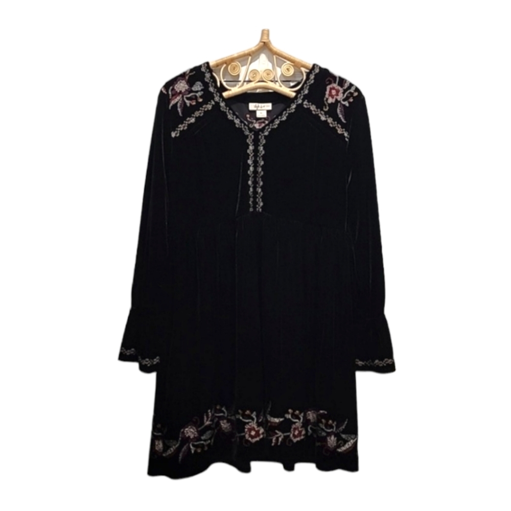 Style & Co velvet embroidered dress
